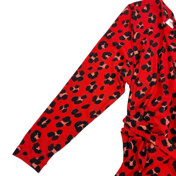 CAbi #5571 Vivian Siren Red Leopard Animal Print Long Sleeve Wrap Midi Dress XXL - Picture 5 of 12